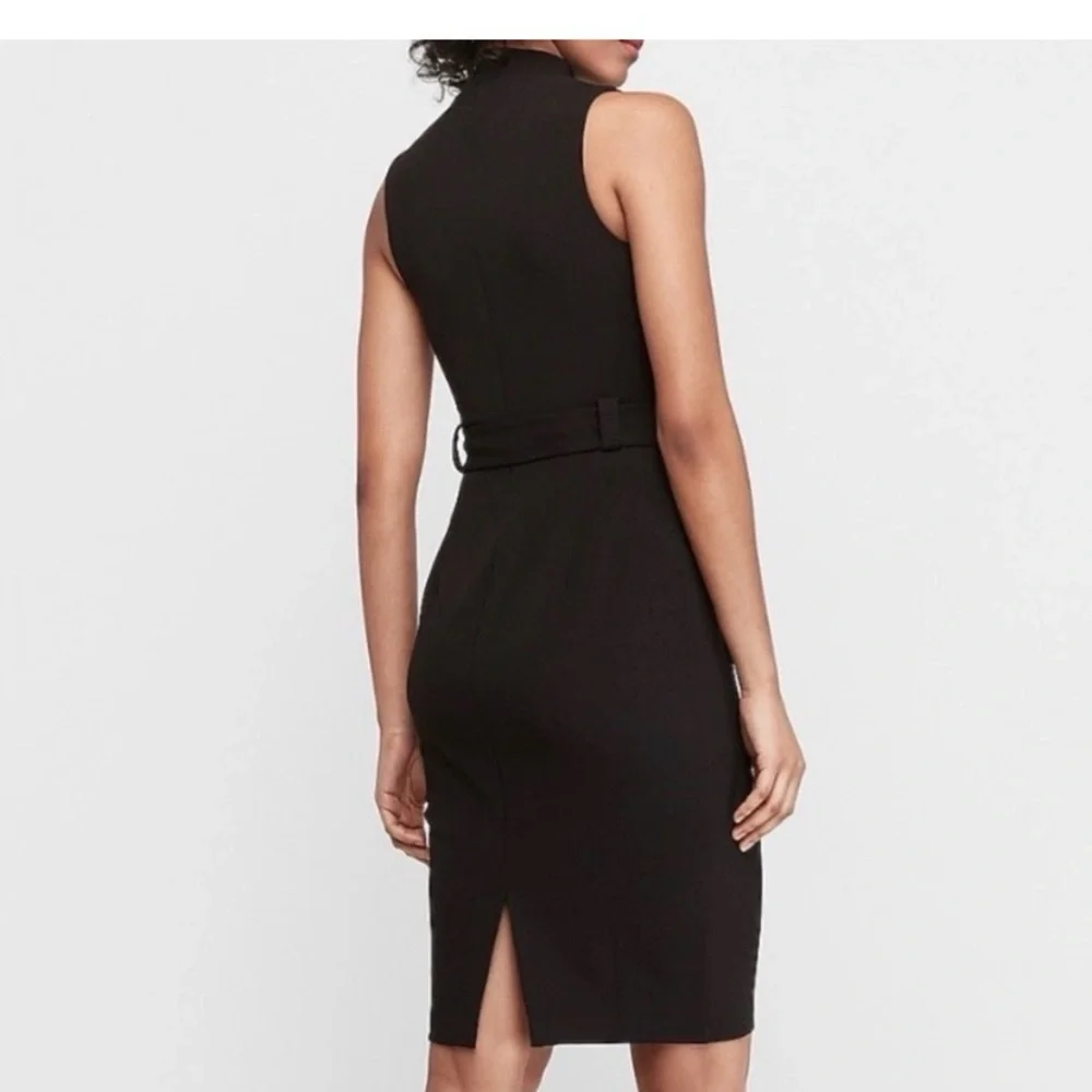 Express Black Belted Sheath Dress - Picture 2 of 6